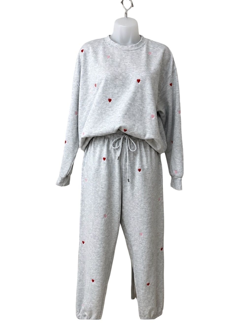 Workshop Republic Clothing Gray Heart Lounge Set Women’s Medium Cozy Sweat Set